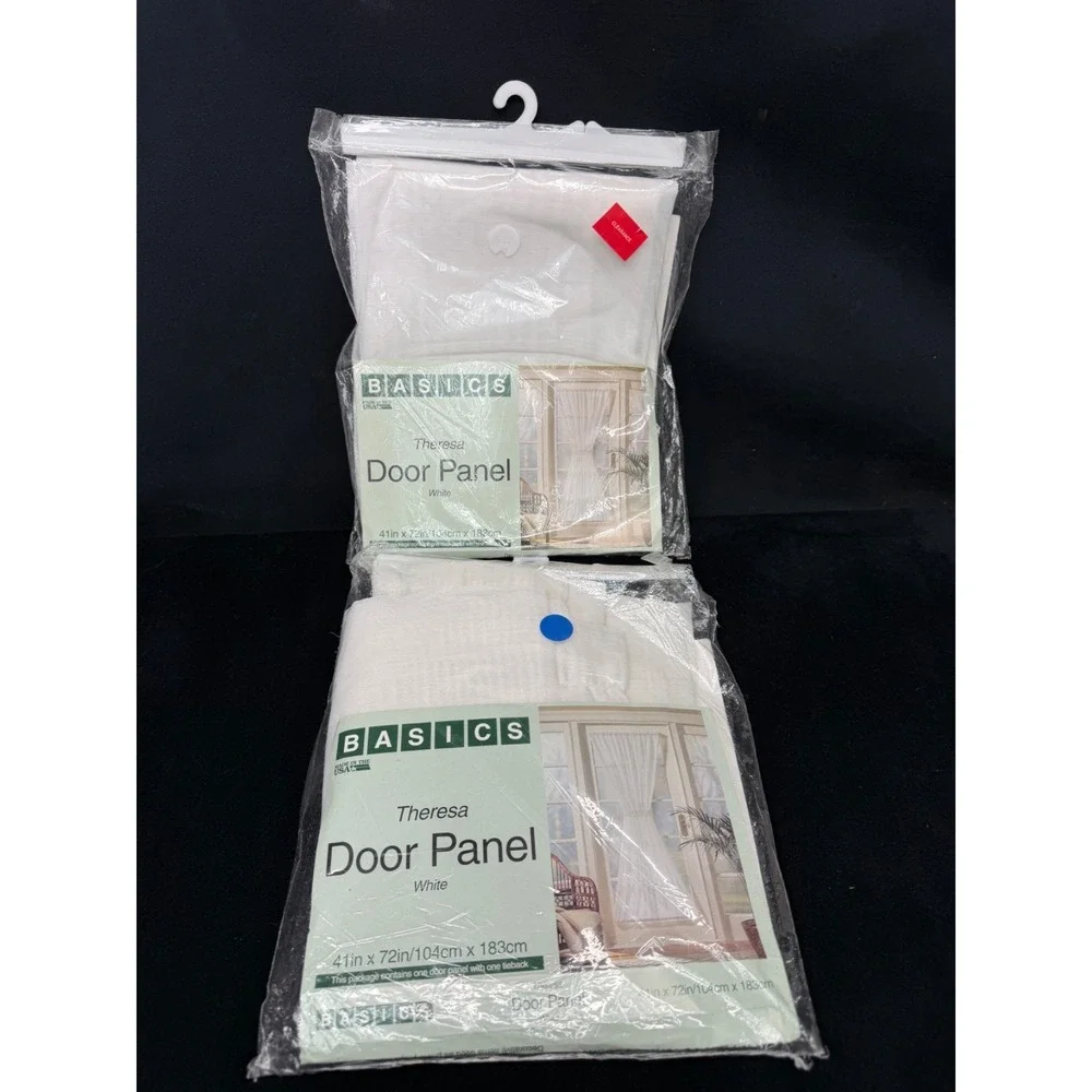 90's Curtains & Tiebacks Theresa Door Panel White 41